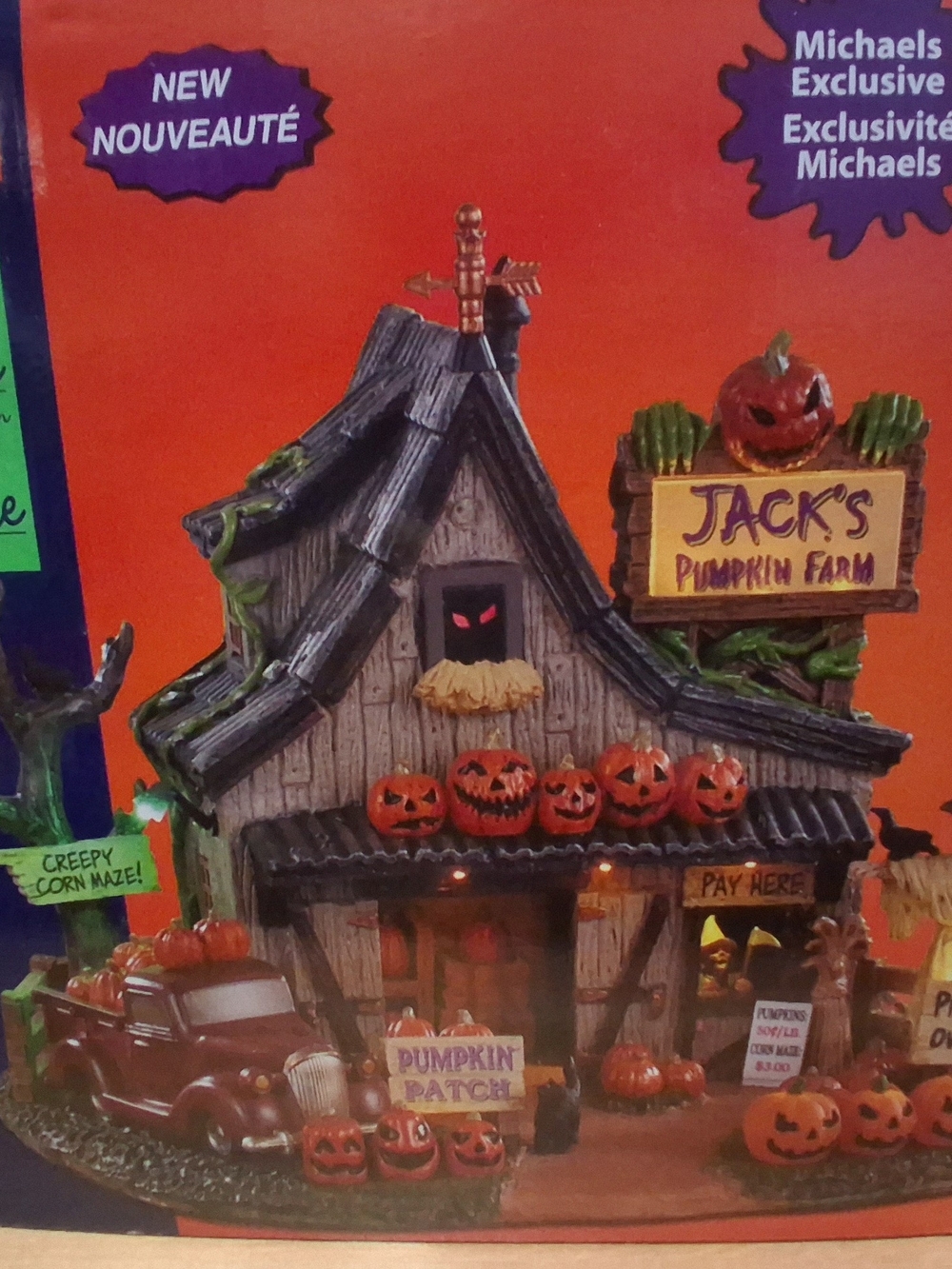 Jack's Pumpkin Farm Halloween Village House - Orange Decorative Display